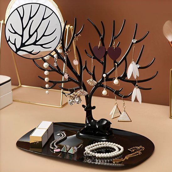 arbre a bijoux cerf noir avec bijoux