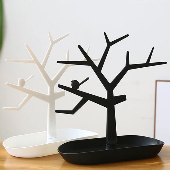 boite bijoux arbre blanc noir