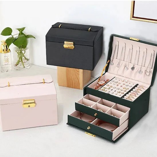 boite a bijoux elegance vert noir blanc