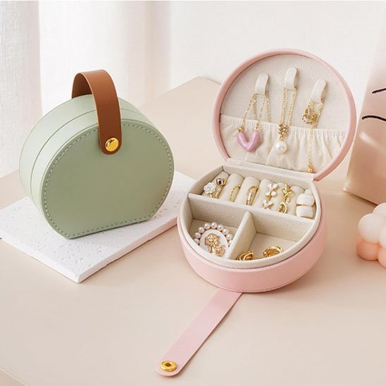 boite bijoux pastel elegance vert et rose
