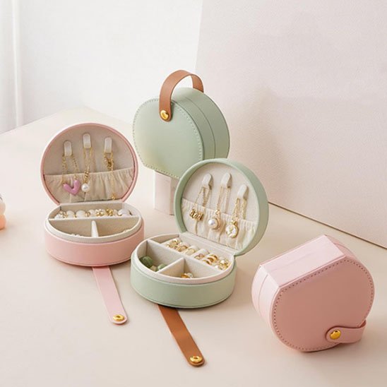 boite bijoux pastel elegance vert et rose ouvert