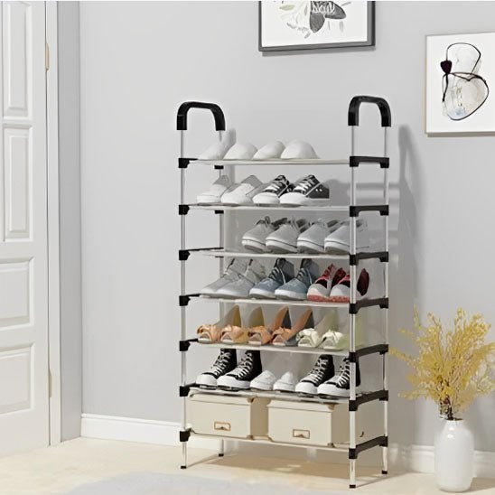 etagere chaussure hopshoes avec quinze paires chaussures