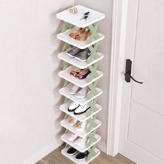 etagere chaussure lineup avec neuf couches