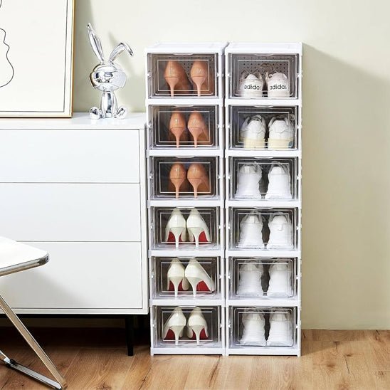 etagere chaussure pliable avec douze chaussures homme femme