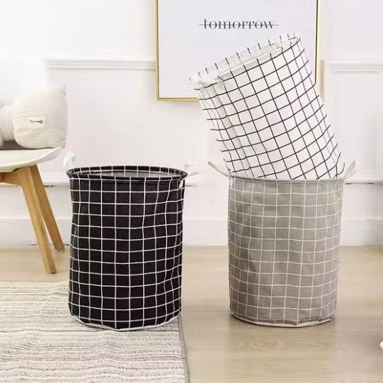 panier a linge linbox gris noir blanc