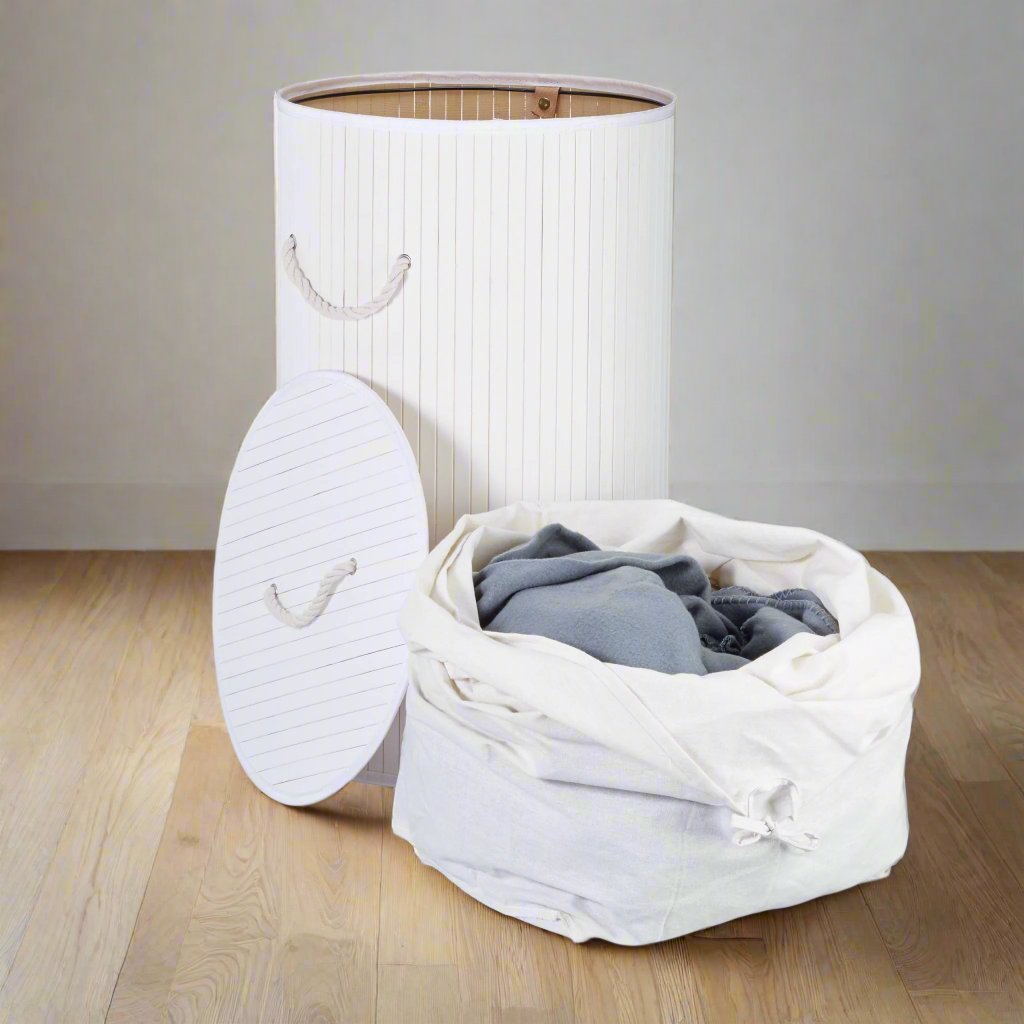 Panier de Rangement - BambooLaundryBasket™ - Blanc - Rangement Éclair