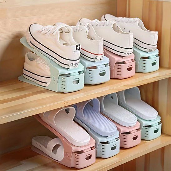 rangement chaussures differentes couleurs et chaussures bien rangees
