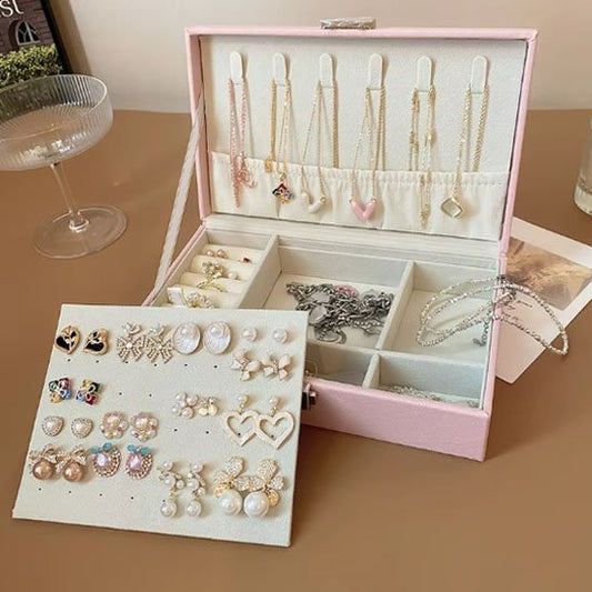 boite a bijoux luxebox rose avec colliers