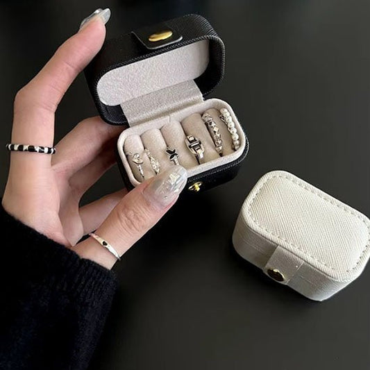 boite a bijoux velours noir blanc
