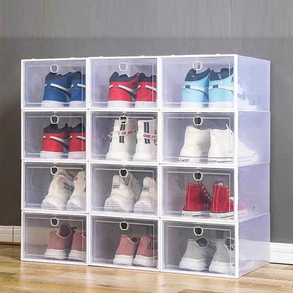 boite rangement chaussures avec douze paires chaussures