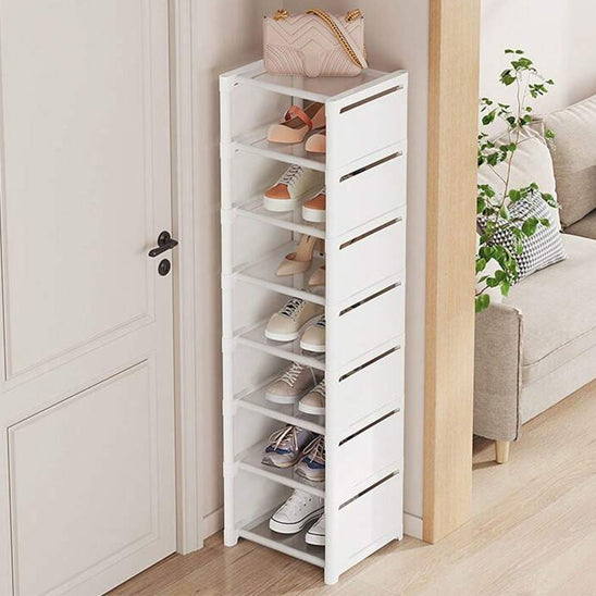 etagere chaussure blanc huit couches avec sept chaussures