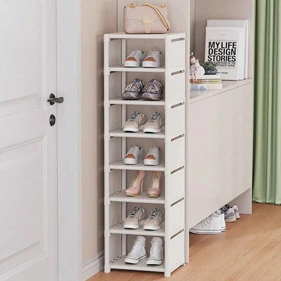 etagere chaussure blanc huit couches et des chaussures