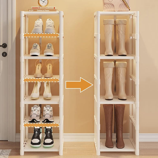 etagere chaussure blanc sept couches amovible avec bottes