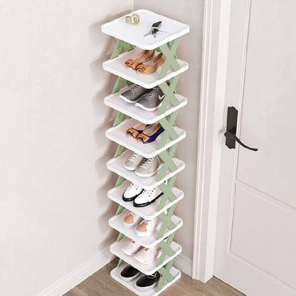 etagere chaussure lineup avec neuf couches