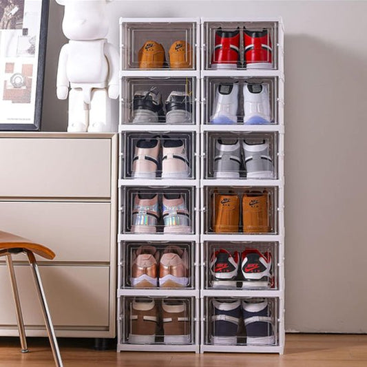 etagere chaussure pliable avec douze chaussures