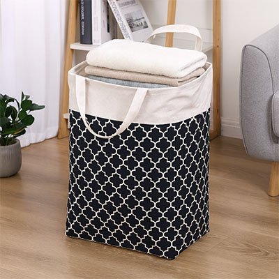 panier a linge lingebox noir avec linge