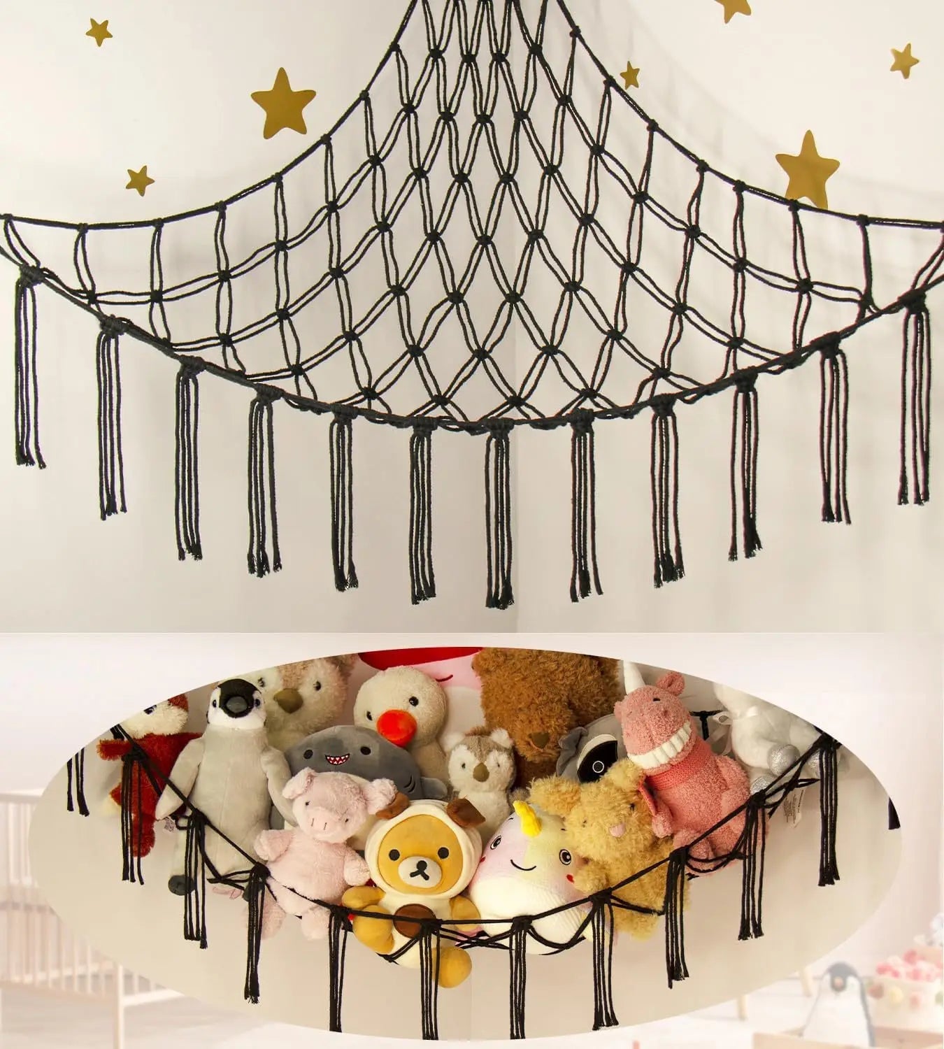 Rangement de Peluche - StorageHammock™ - Noir - Rangement Éclair