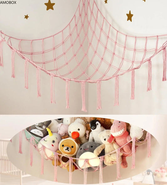 Rangement de Peluche - StorageHammock™ - Rose - Rangement Éclair