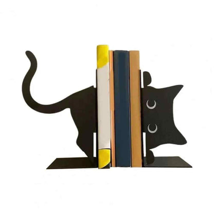 serres livres chat noir avec quatre livres
