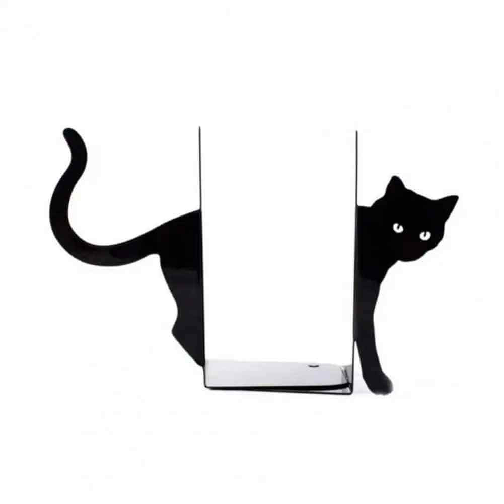 serres livres chat slim sur fond blanc